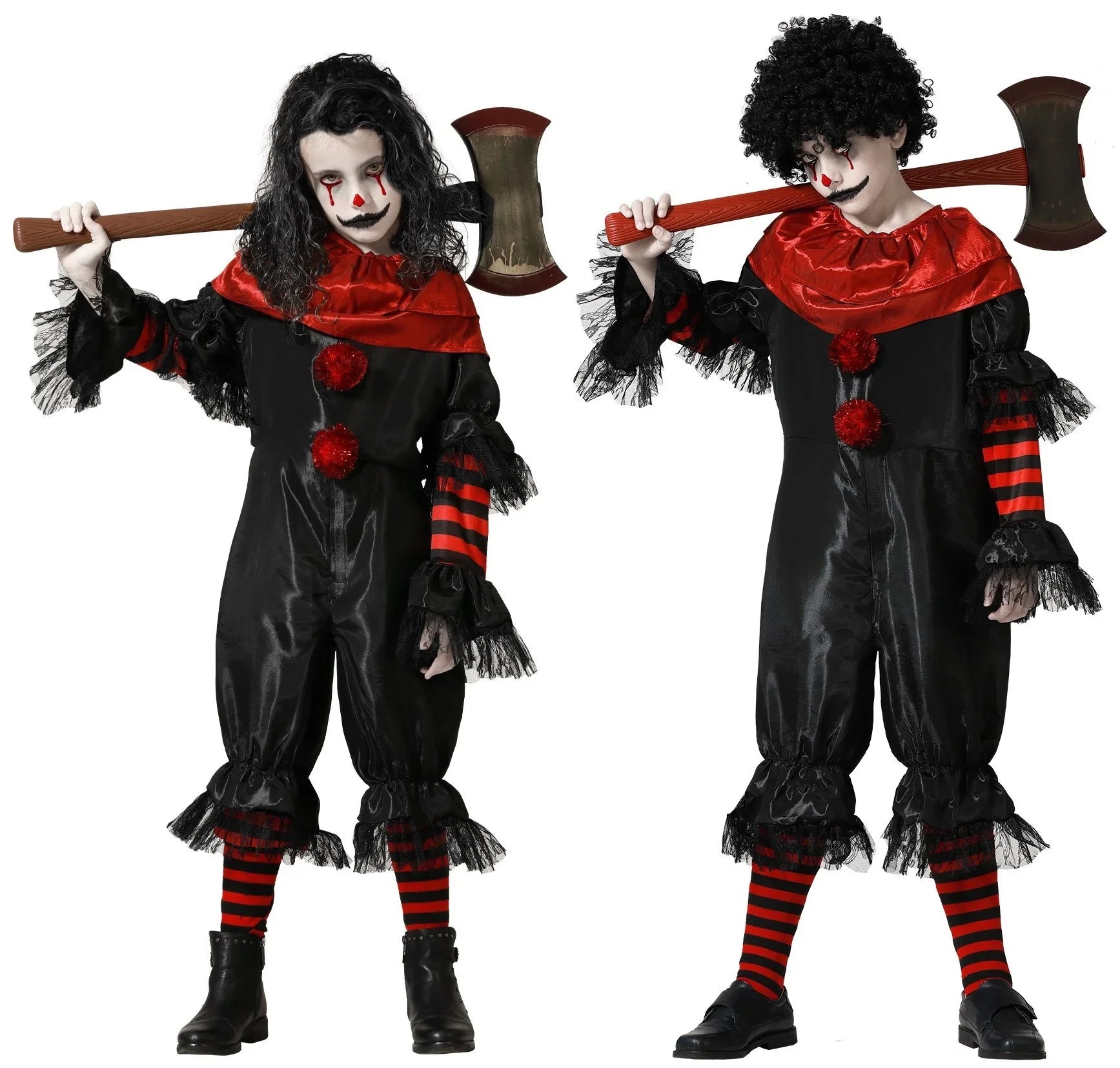 Disfraz de Payaso Asesino Negro y Rojo Infantil Payasos Asesinos Atosa